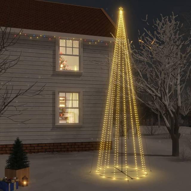 vidaXL Christmas Cone Tree Warm White 1134 LEDs 230x800 cm