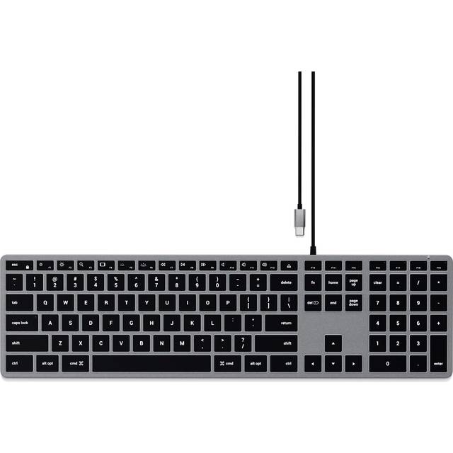 Satechi Slim W3 Wired Backlit Keyboard with Numeric Keypad â Illuminated Keys & Built-in USB-C Connection â Compatible with 2020 iMac, 2020 Mac
