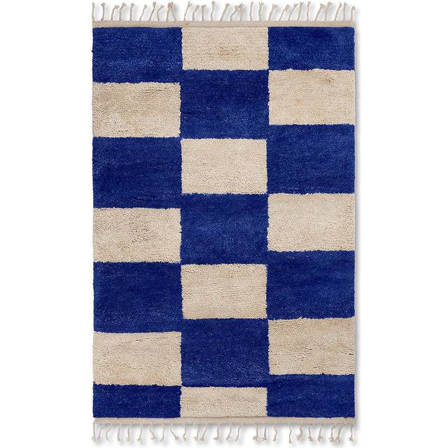 Ferm Living Mara rug Bright blue/off white. l. 120x180 cm