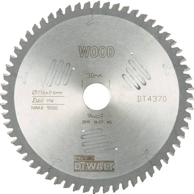 DeWalt Extreme Extra Fine Finish Saw Blades 216mm 60T 30mm