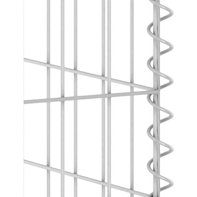 vidaXL Gabion Wall for Garbage Bins Galvanised Steel 254x100x110 cm - Silver