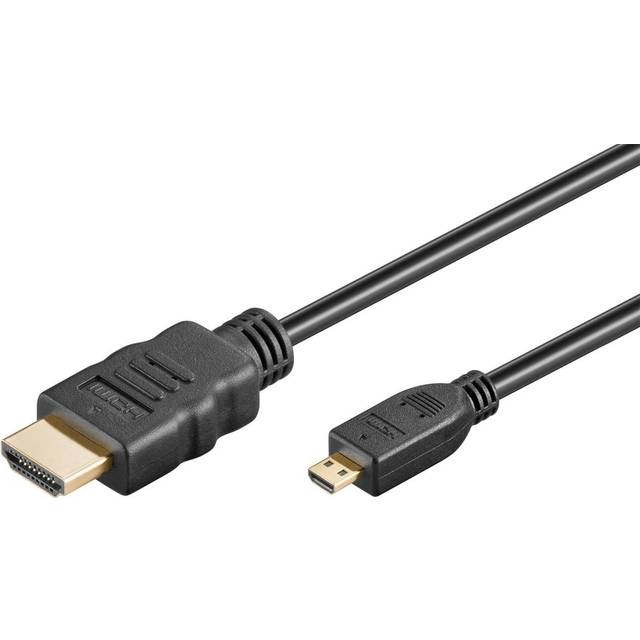 Goobay 53780, 0,5 m, HDMI Type A (Standard), HDMI Type D (Micro), Sort