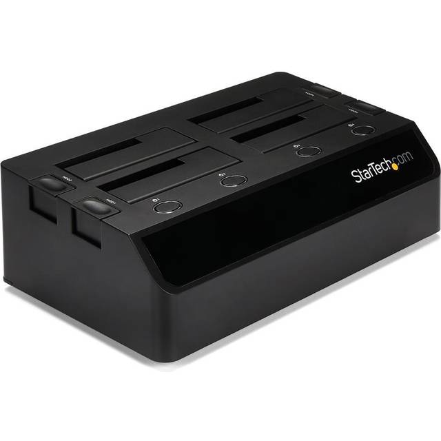 StarTech.com 4-Bay USB 3.0 to SATA Hard Drive Docking Station, USB Hard Drive Dock, External 2.5/3.5" SATA III SSD/HDD Docking Station, Hot-Swap Hard Drive Bay, Top-Loading