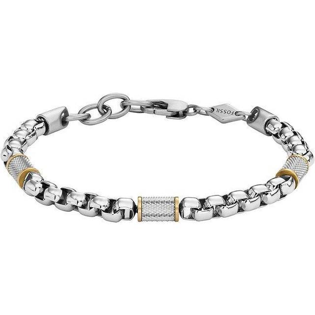 Fossil All Stacked Up Men's Two-Tone Steel Chain Bracelet