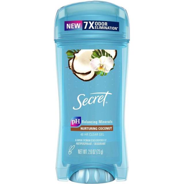 Secret Clear Gel Antiperspirant and Deodorant, Coconut Scent, 2.6 Oz.