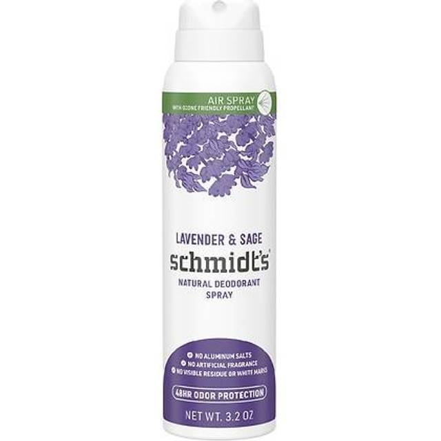 Schmidt's Natural Deodorant Spray for Women and Men  Lavender and Sage with 48H Odor Protection  No Aluminum Salts  No White Marks  Cruelty Free  Vega
