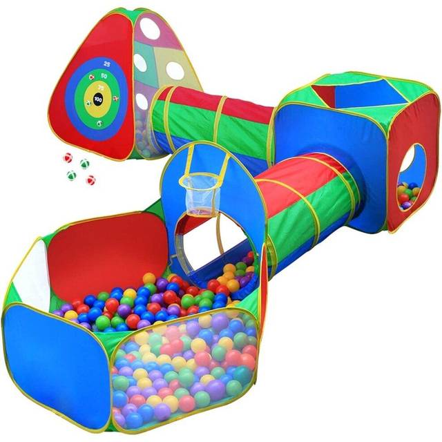 Hide N Side 5Pc Kids Ball Pit Tents And Tunnels, Toddler Jungle Gym Play Tent With Play Crawl Tunnel Toy, Pit Balls Not Included, Indoor Outdoor Gift