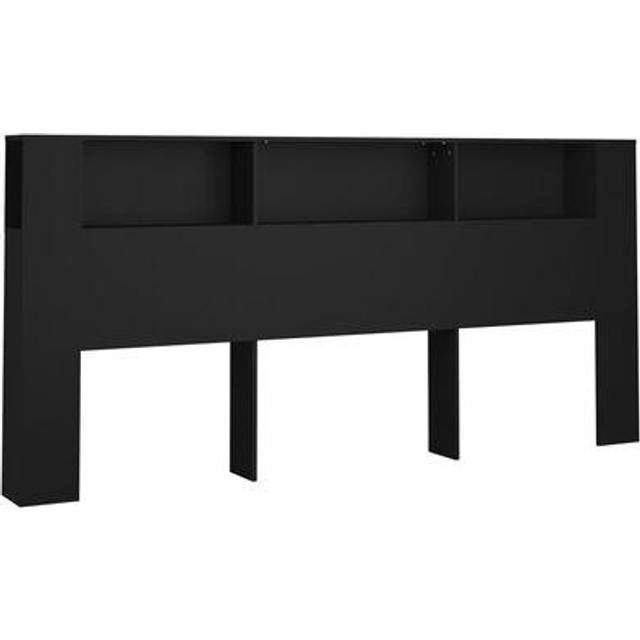 vidaXL Headboard Cabinet Black 220x18.5x104.5 cm