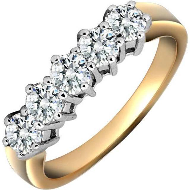 18ct Gold 1ct Diamond 5 Stone Eternity Ring 5mm - 18R134-100 - M