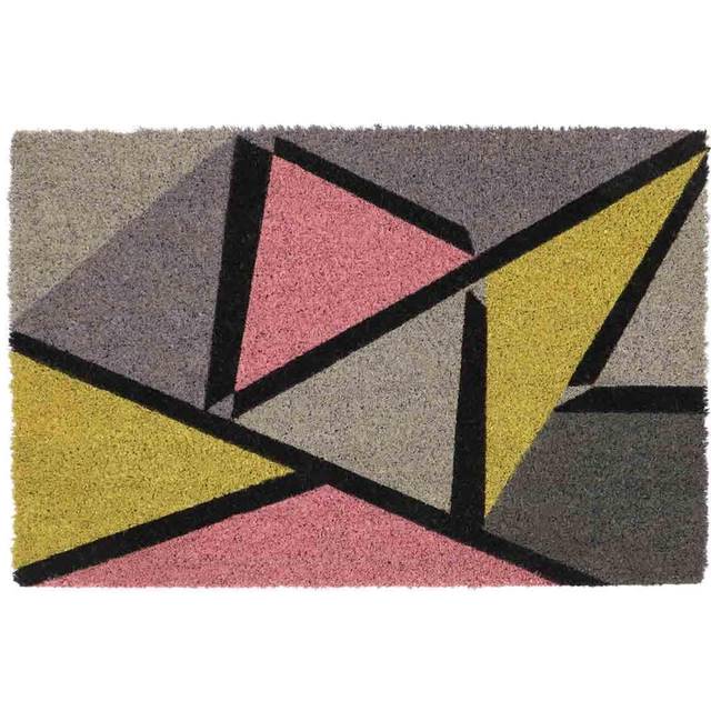 JVL Eco-friendly Latex Backed Coir Door Mat, Abstract, Multi