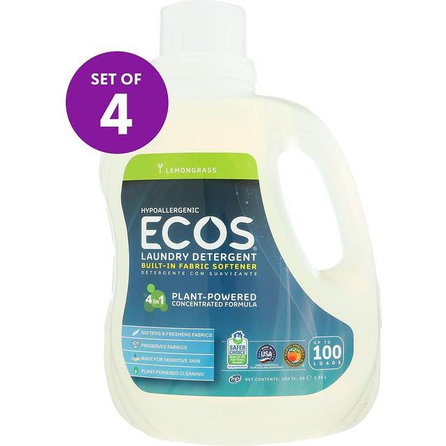ECOS Hypoallergenic Laundry Liquid Detergent 100 Loads Lemongrass 100 fl oz