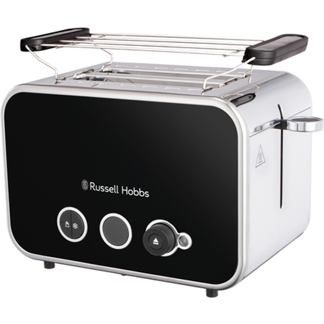 Russell Hobbs Brödrost, Breda fack för 2 brödskivor, 6 rostningsnivåer, Upptining, återuppvärmning och stoppfunktion, lyft och titta funktion, 1600 W, Distinctions 26432-56