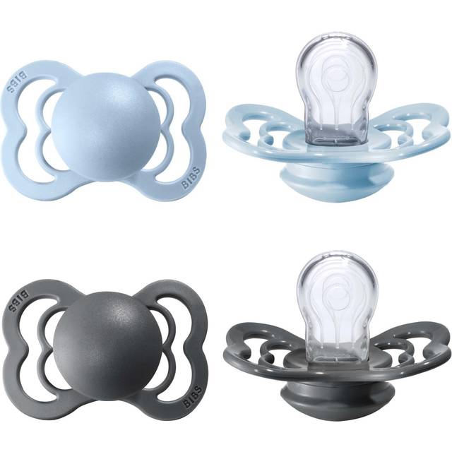 BIBS Supreme Silicone Size 1 Iron/Baby Blue 2-pack - Multi