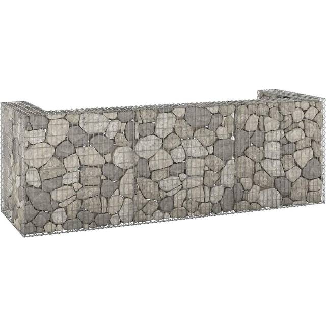 Gabionmur för soptunnor galvaniserat stål 325x100x110 cm