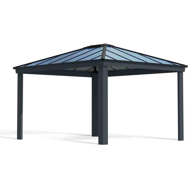 14' x 12' Palram Canopia Dallas 4300 Grey Garden Gazebo (4.26m x 3.64m)