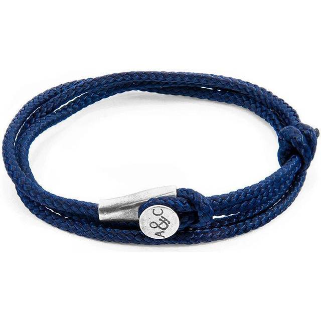 Navy Blue Dundee Silver and Rope Bracelet