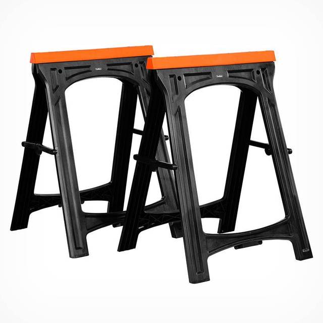 Vonhaus folding saw horse trestle twin support bars cutting stands rubber insert