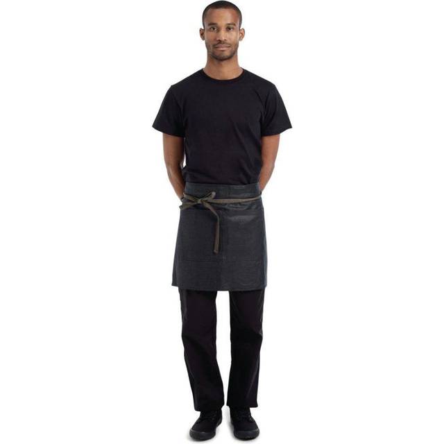 Chef Works Urban Wet Look Boulder Half Bistro Apron Black and Brown