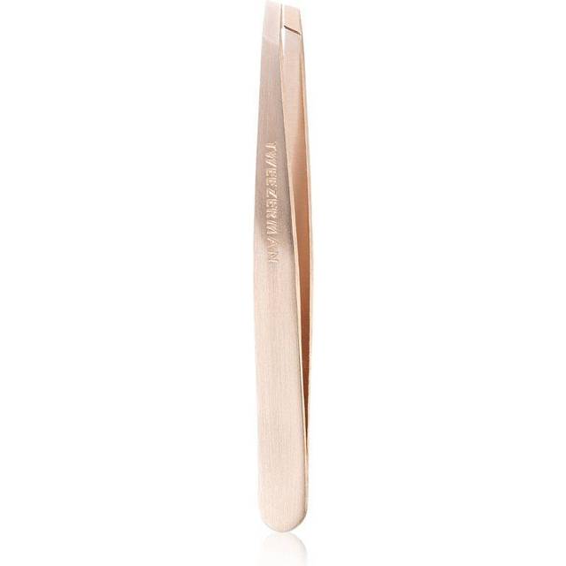 TWEEZERMAN Slanted Tweezers, Professional Hair Plucking for Perfect Eyebrows, Champagne