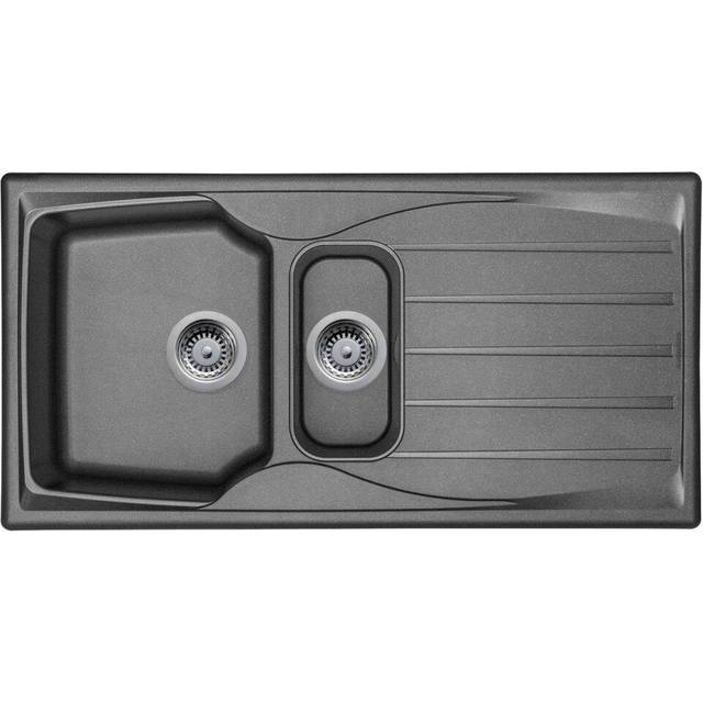 Astracast Sierra 1.5 Bowl Reversible Graphite Grey Kitchen Sink And Basket Waste