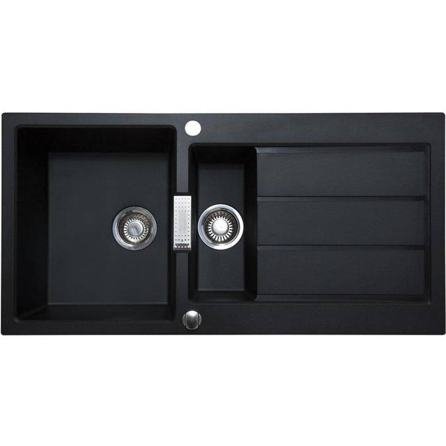 Franke Sirius S2D651CB 1.5 Bowl Black Tectonite Reversible Kitchen Sink & Waste