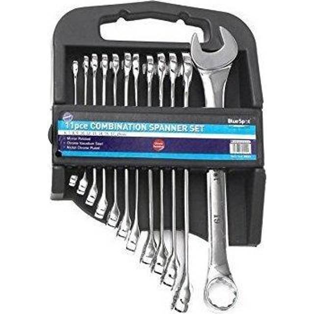 Blue Spot 04111 11 Piece Polished Spanner Set - Combination Metric 6 Blue 19mm -  spanner set combination metric 11 6 bluespot 19mm tools 04111