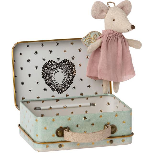 Maileg Angel Mouse in Metal Suitcase