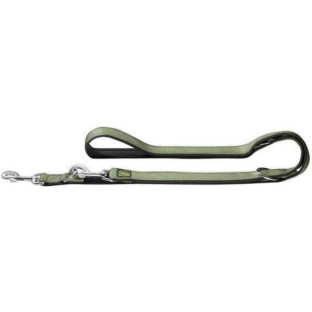 HUNTER Neopren justerbart koppel för hundar, nylon, neoprenvadderat, för sport och fritid, 1,5/200 cm, oliv/svart
