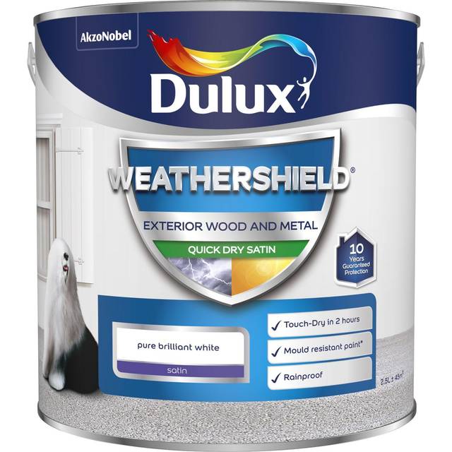 Dulux Weathershield Exterior Satin Pure Brilliant White 2.5L
