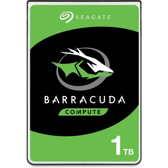 Seagate BarraCuda 1TB, intern hårddisk, 2.5", SATA 6 Gb/s, 5400 RPM, 128MB cache, för PC och bärbar dator, FFP (ST1000LM048)