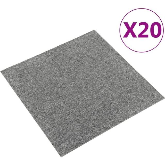 vidaXL Carpet Floor Tiles 20 Pcs 5 M² 50X50cm Grey, Grey