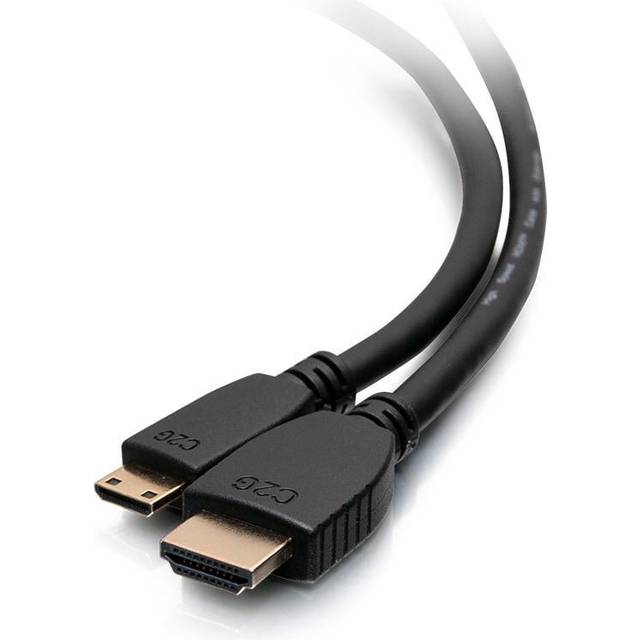 C2G 6ft 4K HDMI to Mini HDMI Cable with Ethernet - 60 Hz - M/M - HDMI-kabel med Ethernet - 19 pin mini HDMI Type C hane till HDMI hane - 1.83 m - skärmad - svart