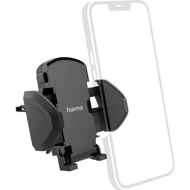 Hama Mobiltelefonhållare Move (för smartphones bredd 4,5 till 9 cm, fästklämma ventilationsgaller, vridbar 360°) svart