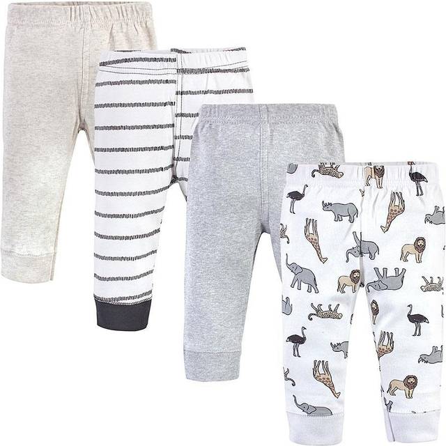 Hudson Baby Unisex Baby cotton Pants and Leggings Neutral Safari  0-3 Months