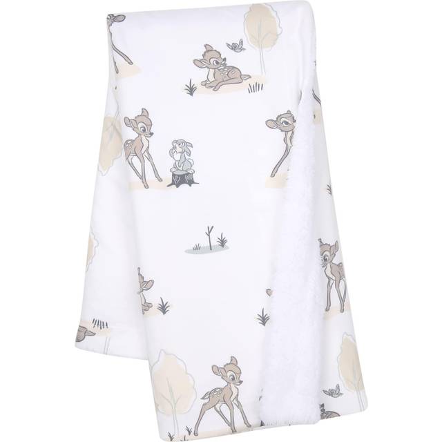 Lambs & Ivy Disney Baby Bambi & Thumper White Minky/Fleece Deer Baby Blanket