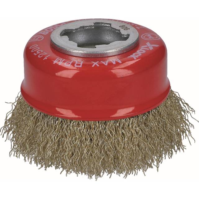 Bosch professional x-lock cup brush - crimped 70 brass brushes, 70mm, 0.3mm thic