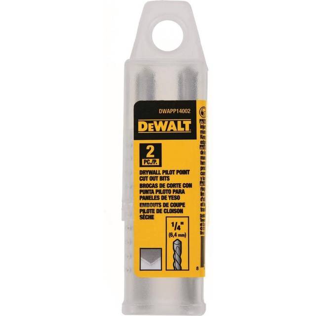 DEWALT DWAPP14002 1/4IN DRYWALL PILOT POINT CUT OUT BIT 2 Pack