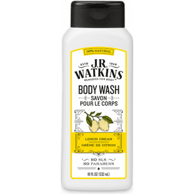 J.R. Watkins Daily Moisturizing Lemon Cream Body Wash, 18 Ounce