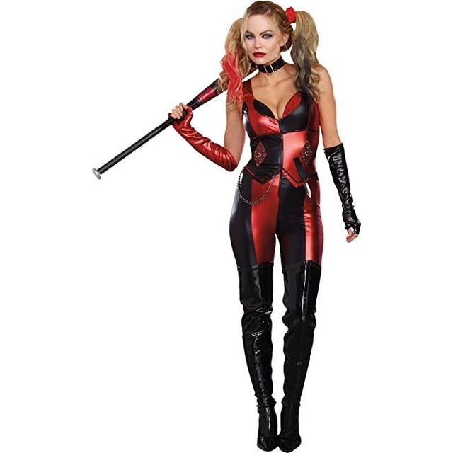 Sexy Harlequin Blaster Costume for Women | Superhero Costumes - Black&#47;Red (L)