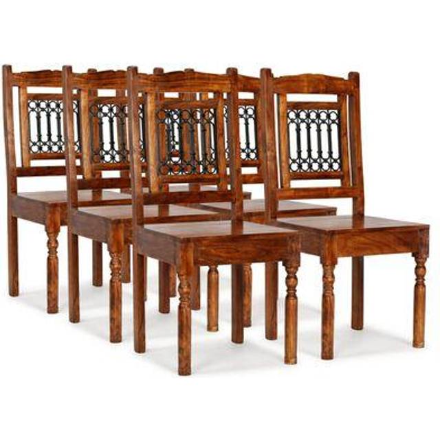 (6 pcs) vidaXL Dining Chairs Office Dining Room Seat Kitchen Dinner Chair Solid Wood