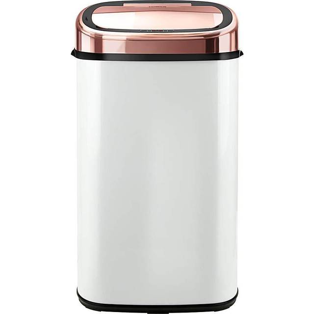 Tower T80904RW Kitchen Bin with Sensor Lid, Automatic Soft-Close, Manual Override, 58 Litre, White and Rose Gold