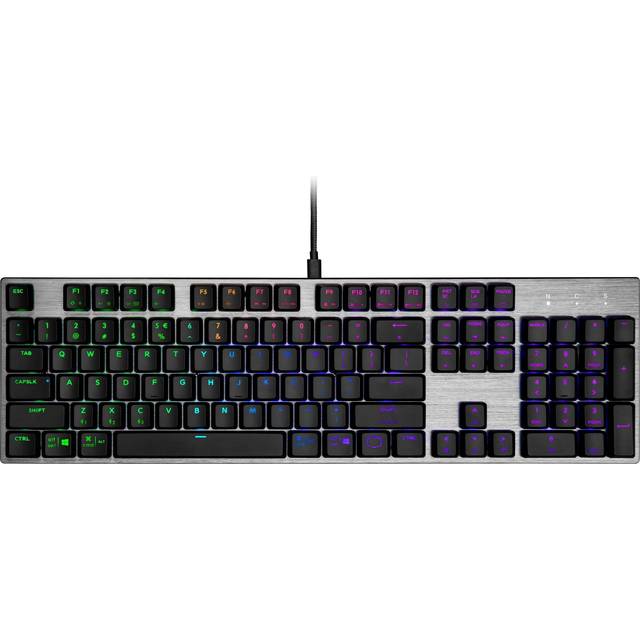 Cooler Master SK652 Mekaniskt Speltangentbord Nordisk Layout - Platta Flytande Tangenter, Röda Brytare, RGB-Bakgrundsbelysning, Trådbunden USB Typ-A Anslutning, PC & MacOS-Kompatibel - Full storlek