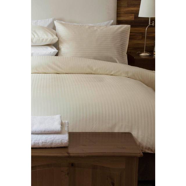 Belledorm 540TC Hotel Suite Satin Stripe Duvet Cover Set Single Ivory (Single)