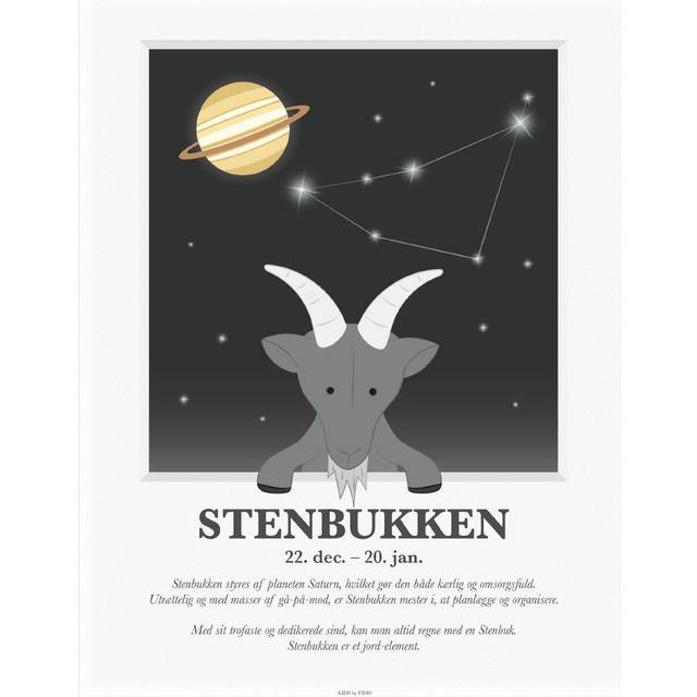 Kids by Friis Affisch - Zodiac - Stenbocken - Kids by Friis - One Size - Affisch