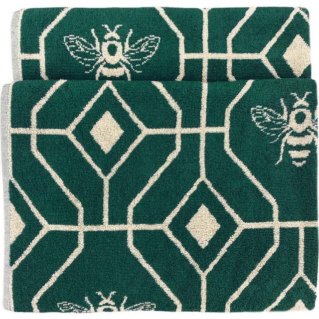 furn Bee Deco Patterned Bath Towel - Emerald Green