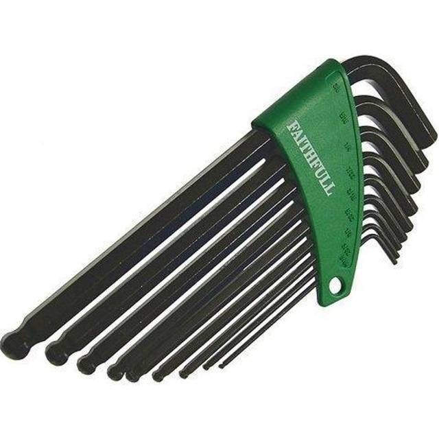 Faithfull 9 Piece Long Ball End Hexagon Allen Key Set Imperial