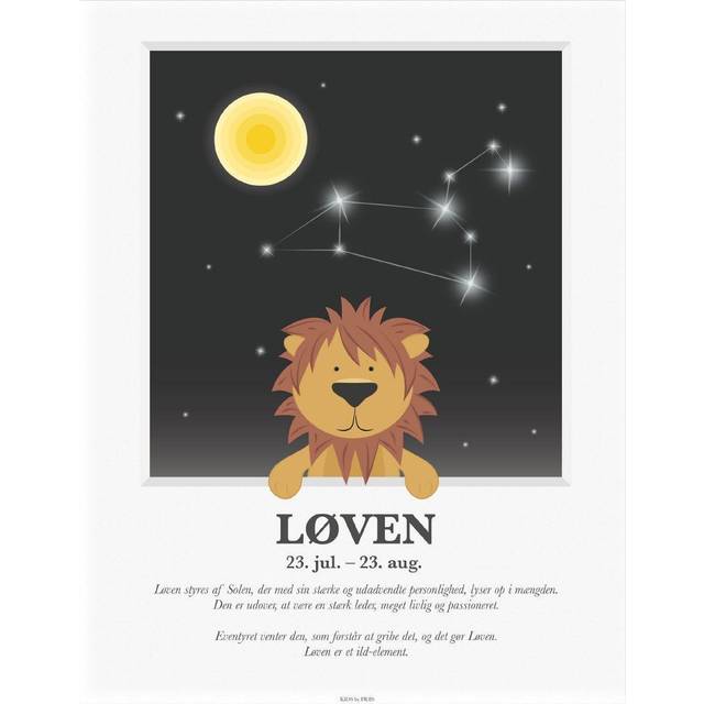 Kids by Friis Affisch - Zodiac - Lejonet - Kids by Friis - One Size - Affisch