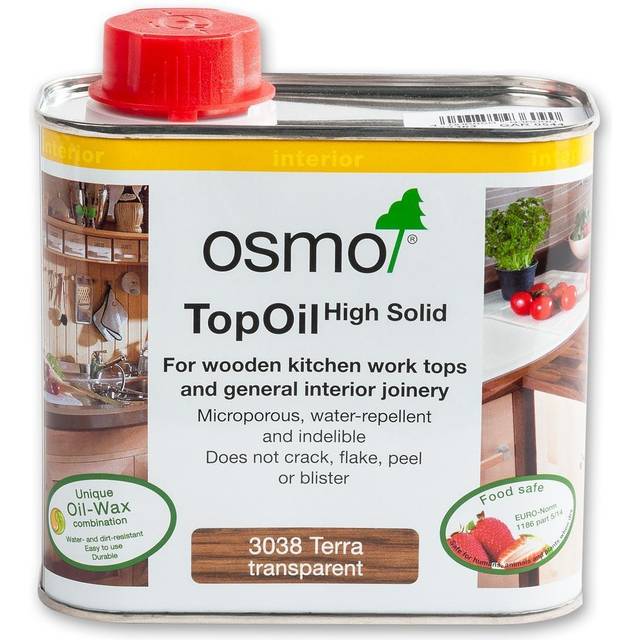 Osmo Top Oil, Terra 3038 500ml, Worktop Oil in Clear, Natural, White and More, Oils, Furniture Oils, Worktop Oils, Table Oils