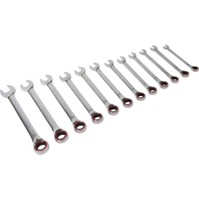 Sealey Reversible Ratchet Combination Spanner Set 12pc 8-19mm 100t Open End Ring