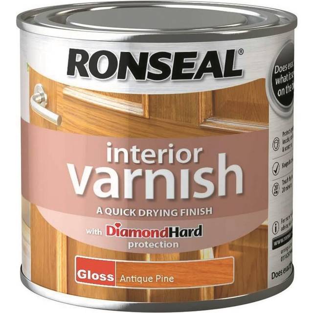 Ronseal Interior Quick Dry Gloss Varnish Antique Pine 250ml